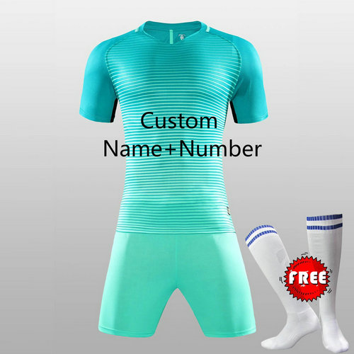 FREE SOCKS Custom Team Kids Breathable Soccer Set 2017 2018 Soccer Jerseys