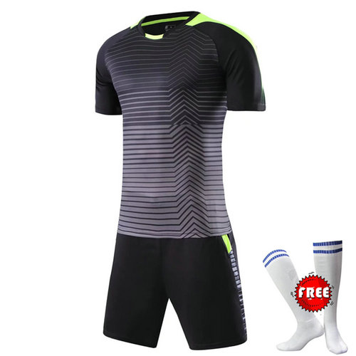 Free Football Socks Kids Soccer Jerseys Sets Survetement Football Kits Adult Men