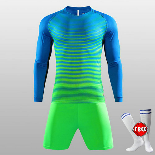 Free Football Socks Winter Long Sleeve Mens Football Jerseys Full Set Soccer