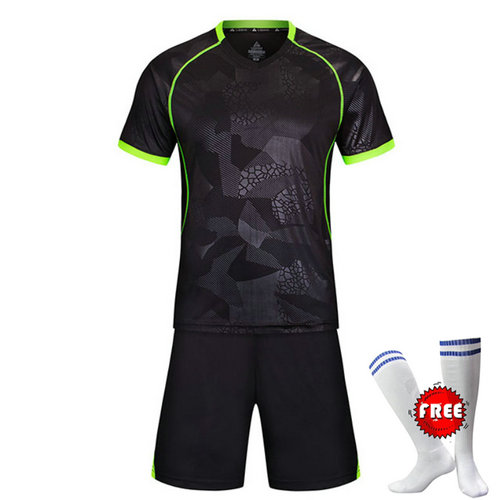 Free Socks Kids Boy Soccer Jerseys Sets Survetement Football Kits Adult Men