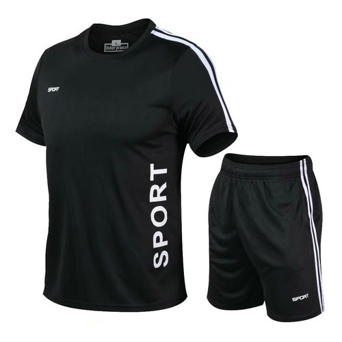 Men Sportswear Suits Breathable Running T shirts Shorts Clothes Sport Training